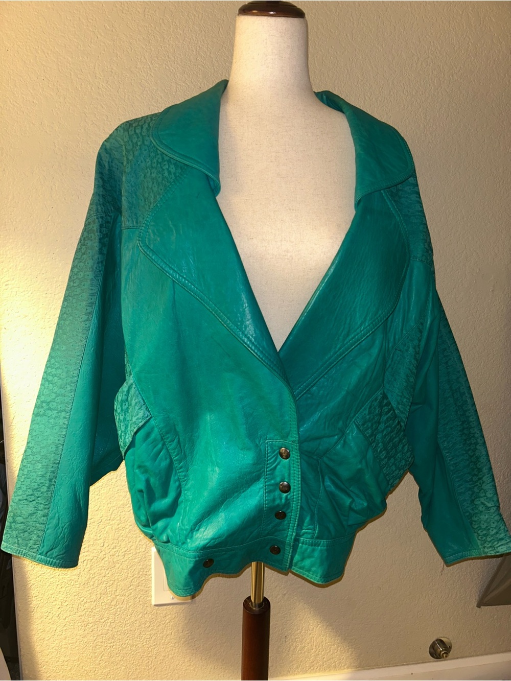 Bagatelle Vintage Women's Leather Jacket Teal
